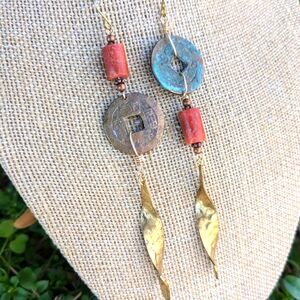 Long Coral Earrings